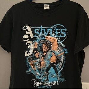 Vtg AJ Styles Phenomenal AJ Wrestling T-shirt WWE Black Graphic Men